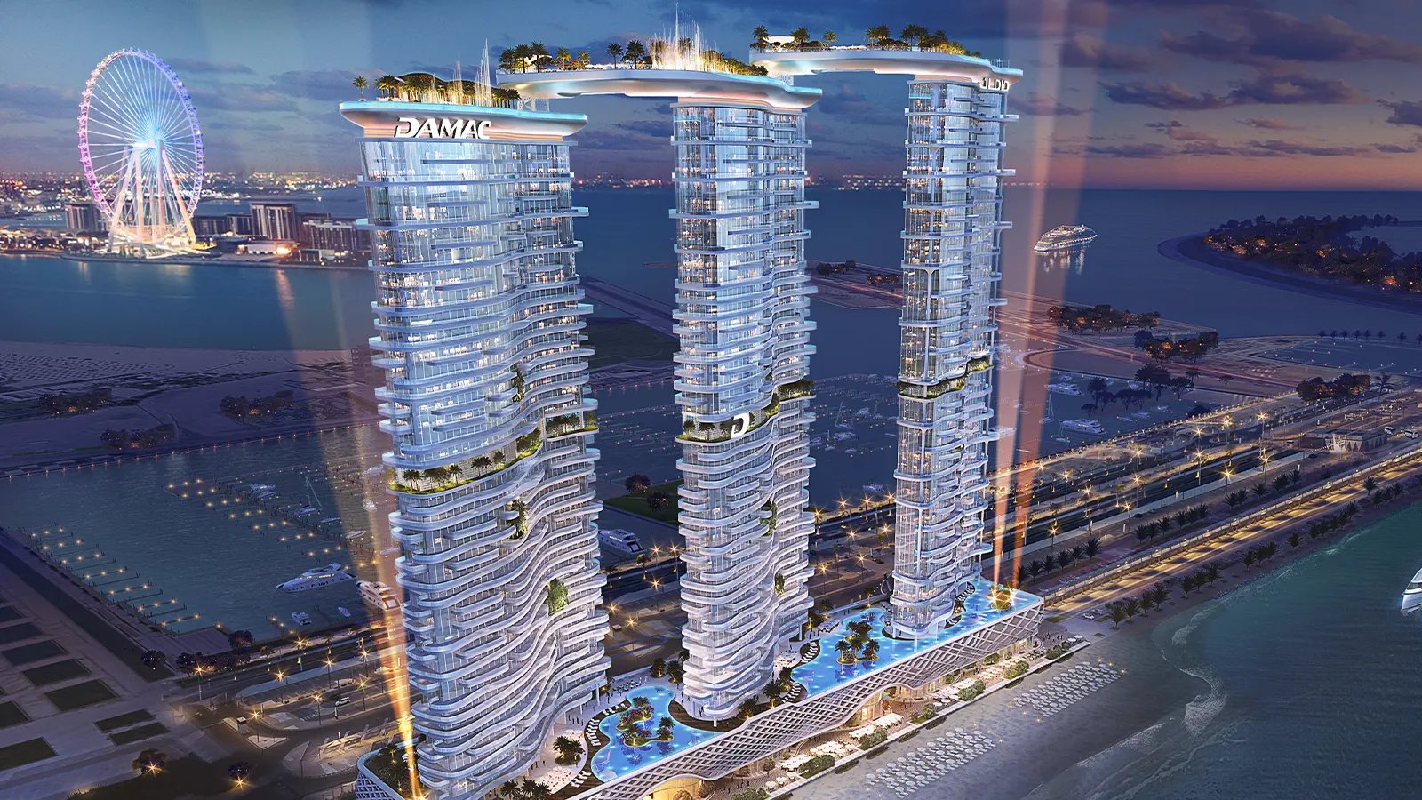 Damac Bay by Cavalli in Dubai Harbour, Dubai — official developer render